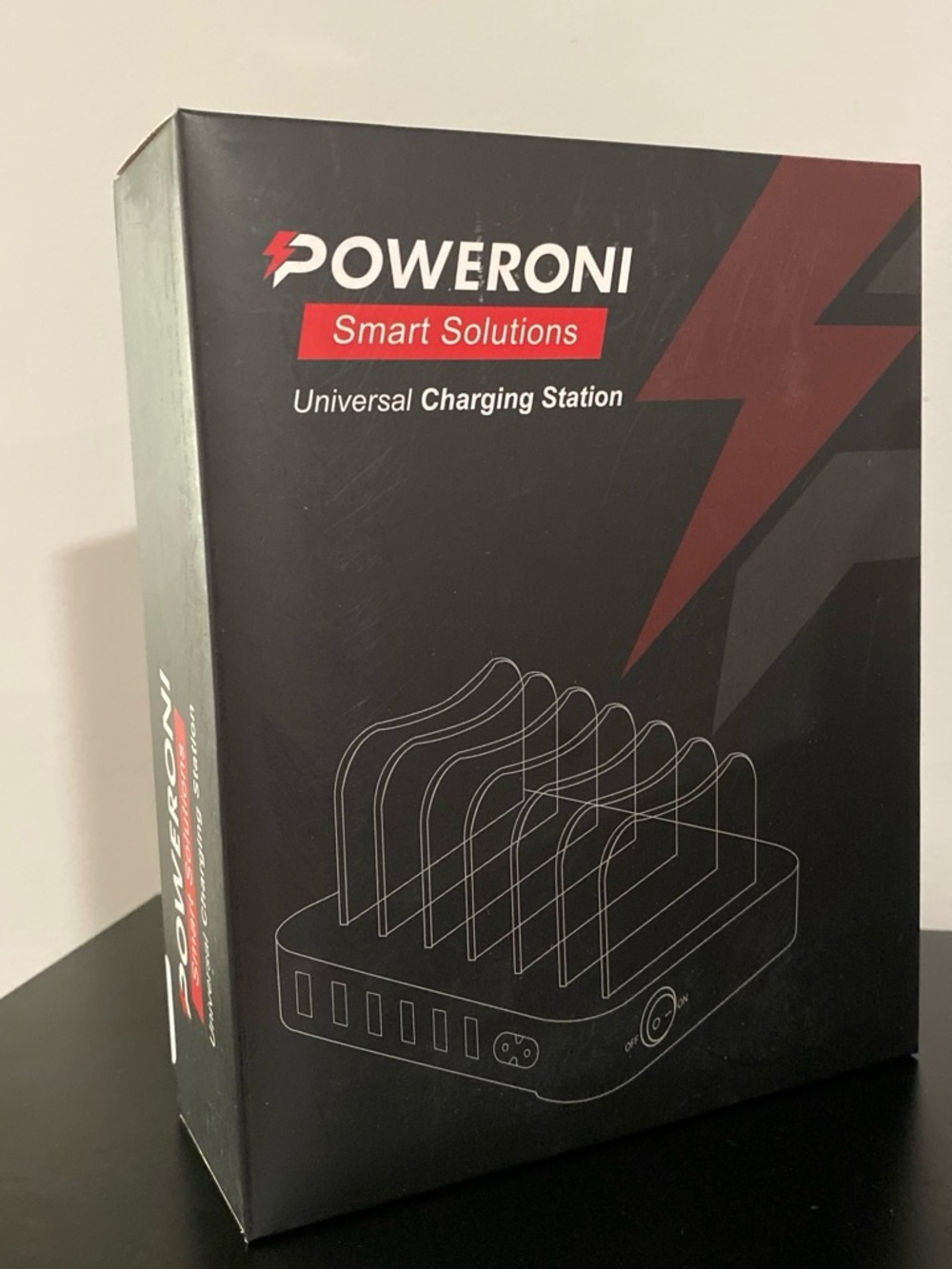 Black Universal Charging Station - 6-Port Multi-Device Charger